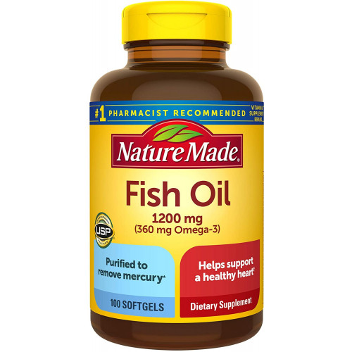 Dầu cá Nature Made Fish Oil 1200mg 360mg Omega 3 100 viên